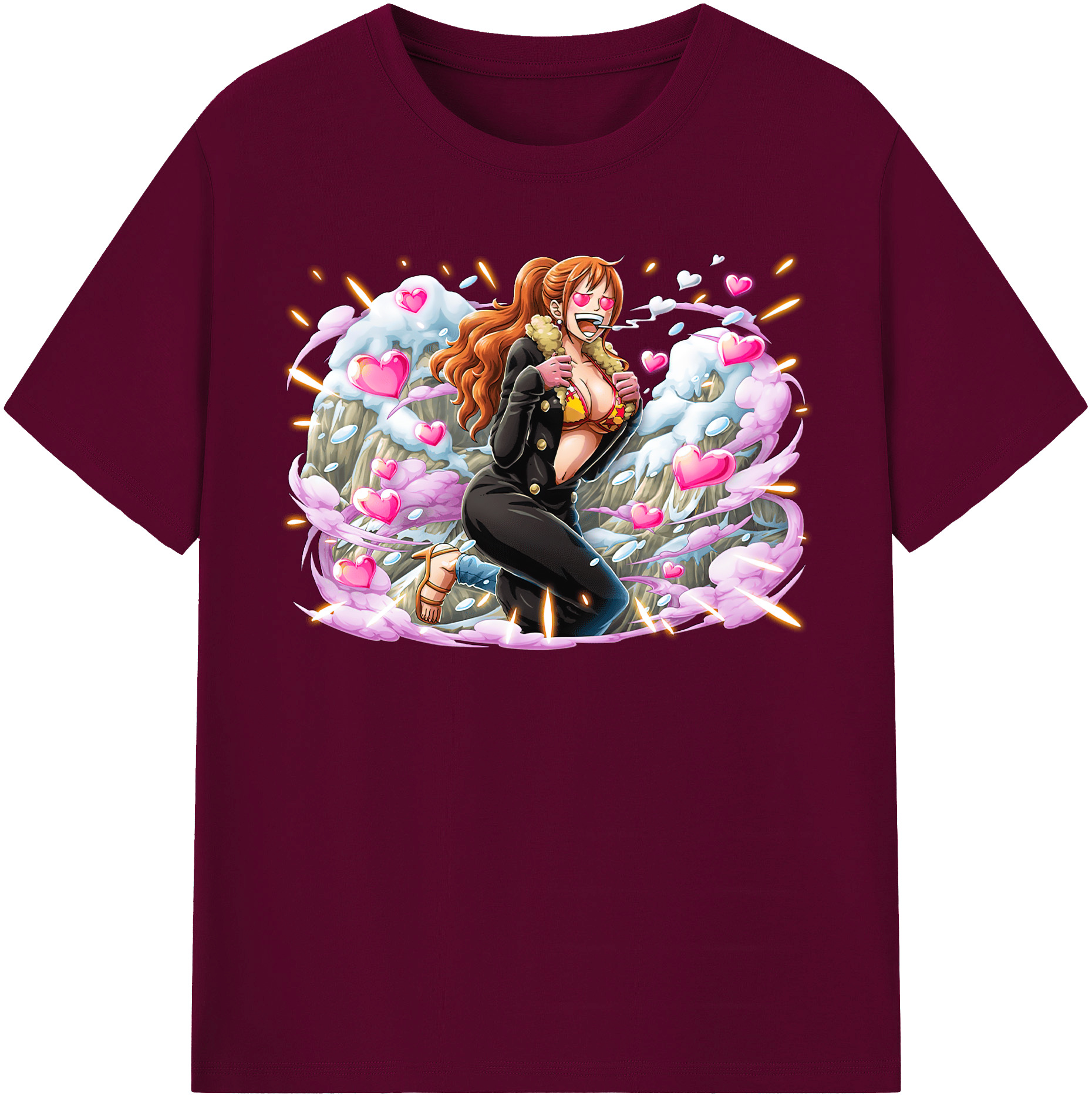 （画像用） ワンピース ナミ ONE PIECE Nami レディースカジュアルプリントTシャツ（綿100％）